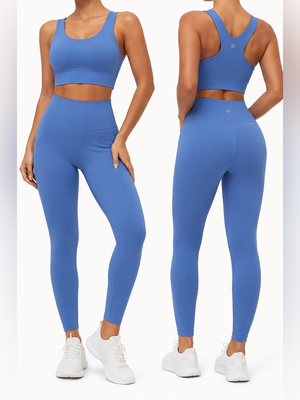Harmony Balance Blue Activewear Set NWOT Medium Sports Bra & High Rise Leggings